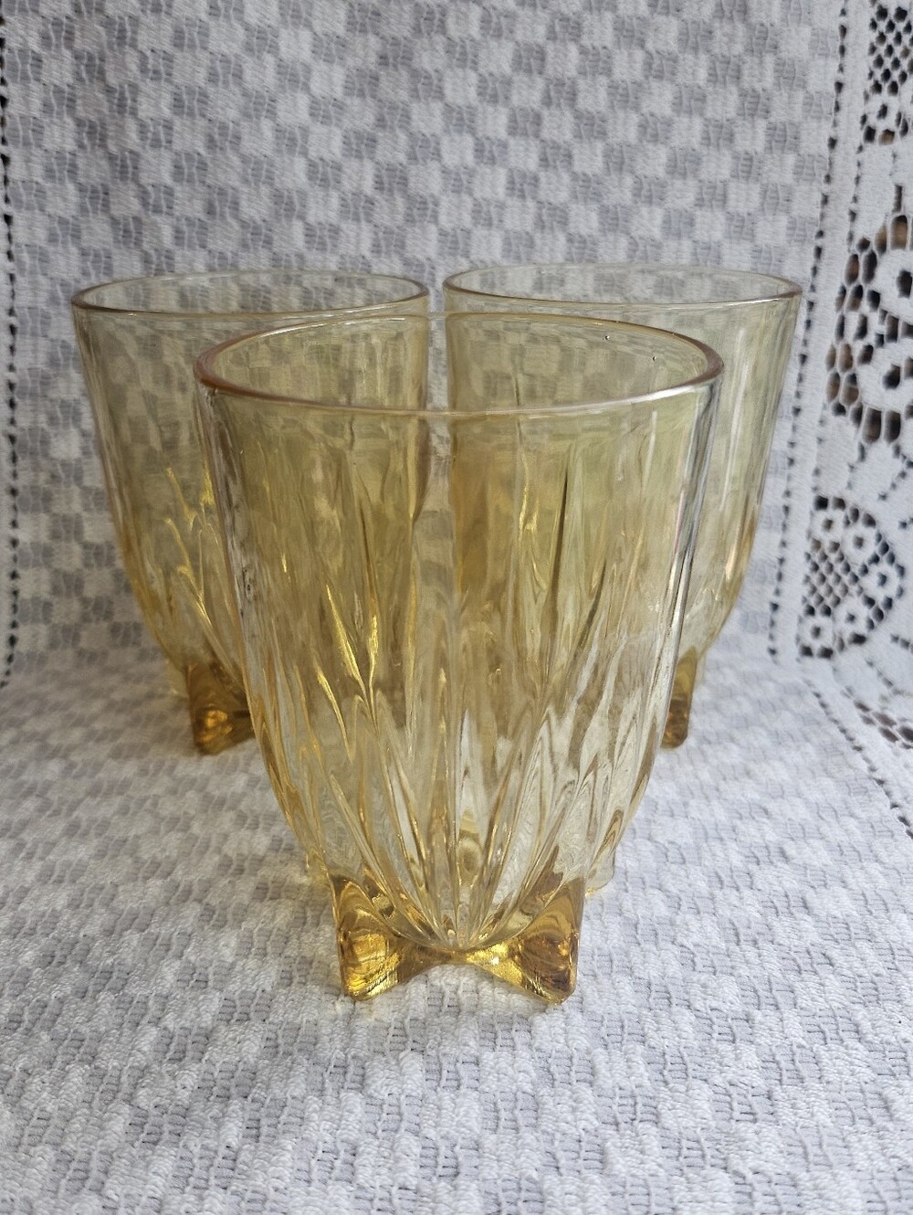 Federal Glass Amber Star Tumblers